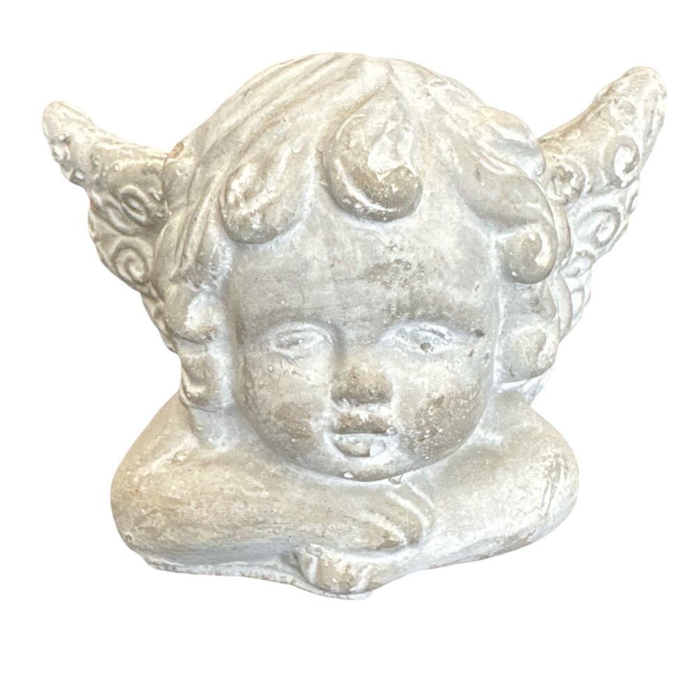 Vintage Cement Molded Sweet Cherub Angel Figure